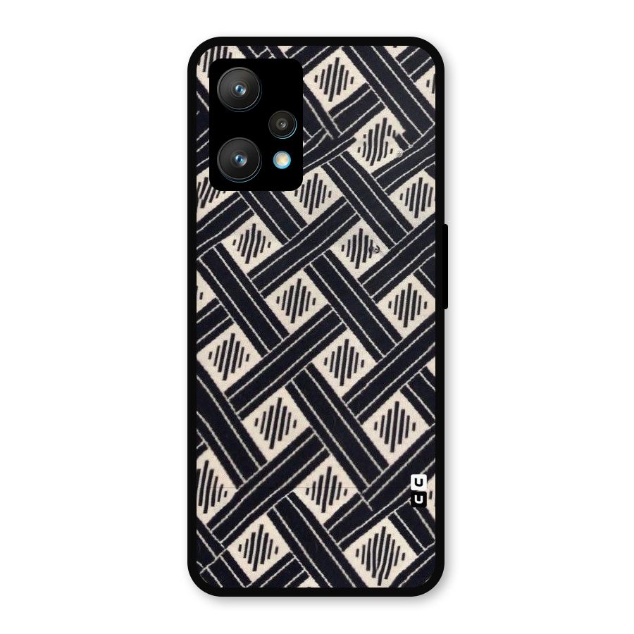 Black Beige Criscros Metal Back Case for Realme 9 Pro Plus 5G
