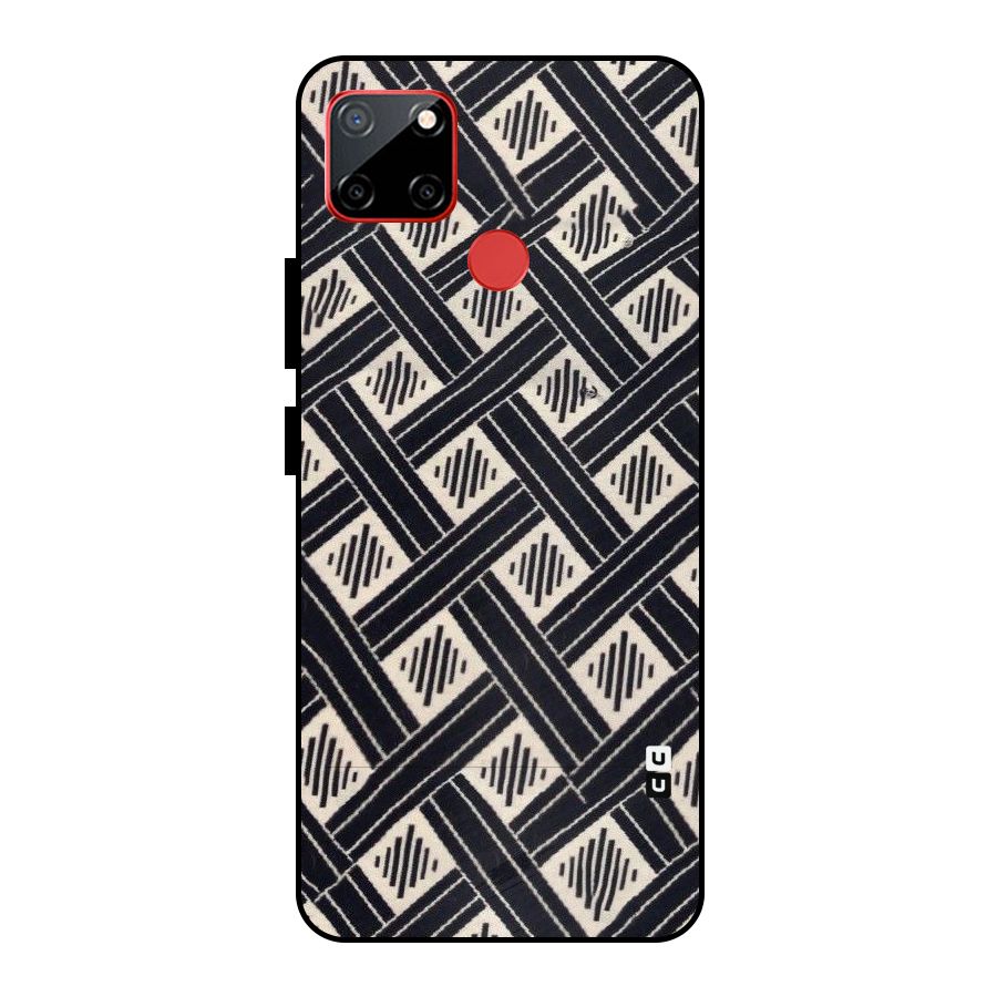 Black Beige Criscros Metal Back Case for Realme C12