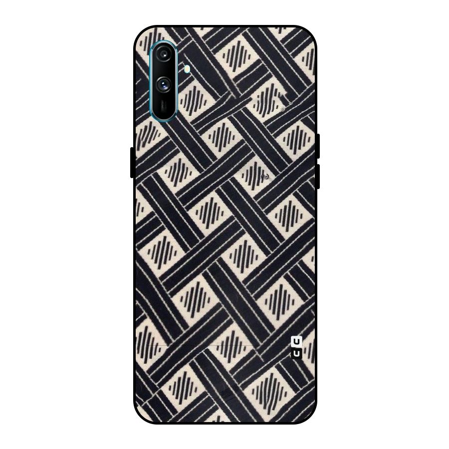 Black Beige Criscros Metal Back Case for Realme C3