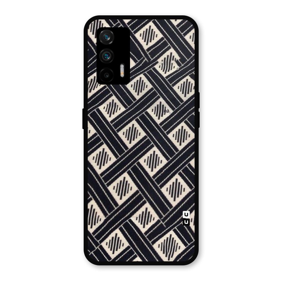 Black Beige Criscros Metal Back Case for Realme GT 5G