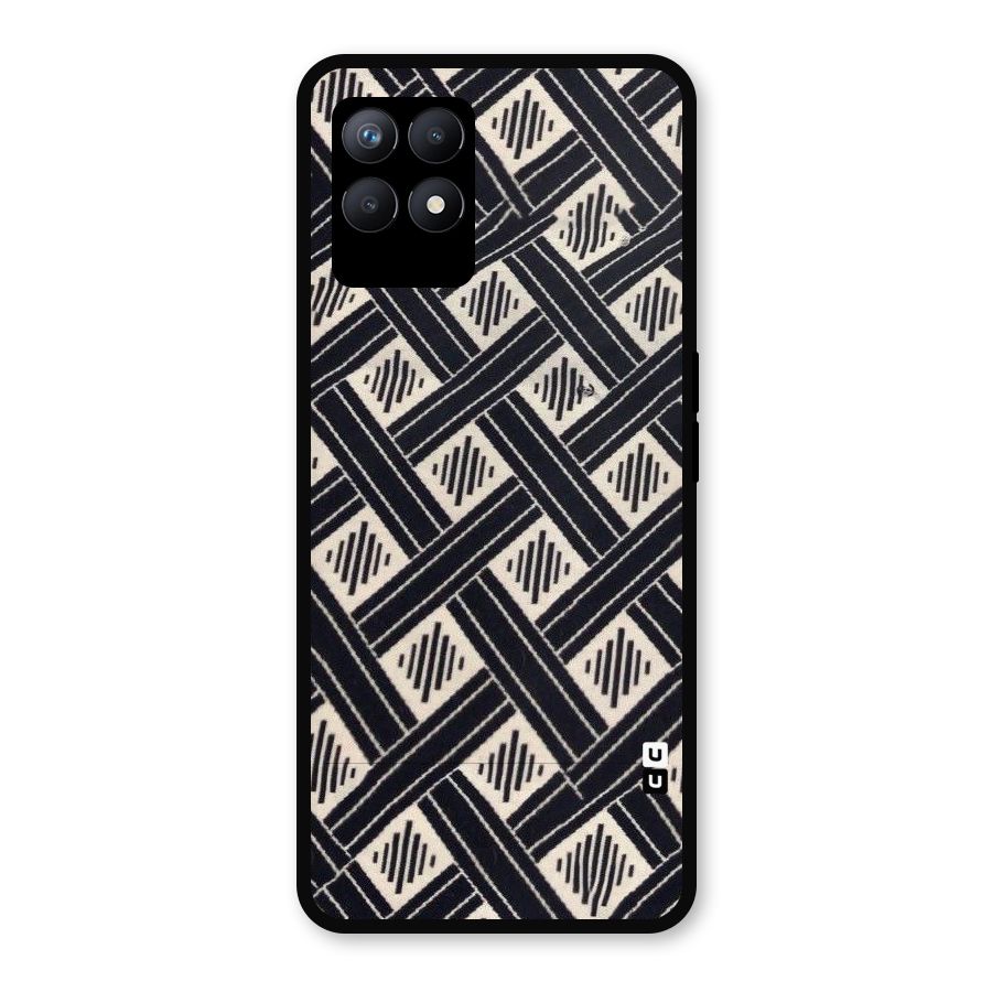 Black Beige Criscros Metal Back Case for Realme Narzo 50
