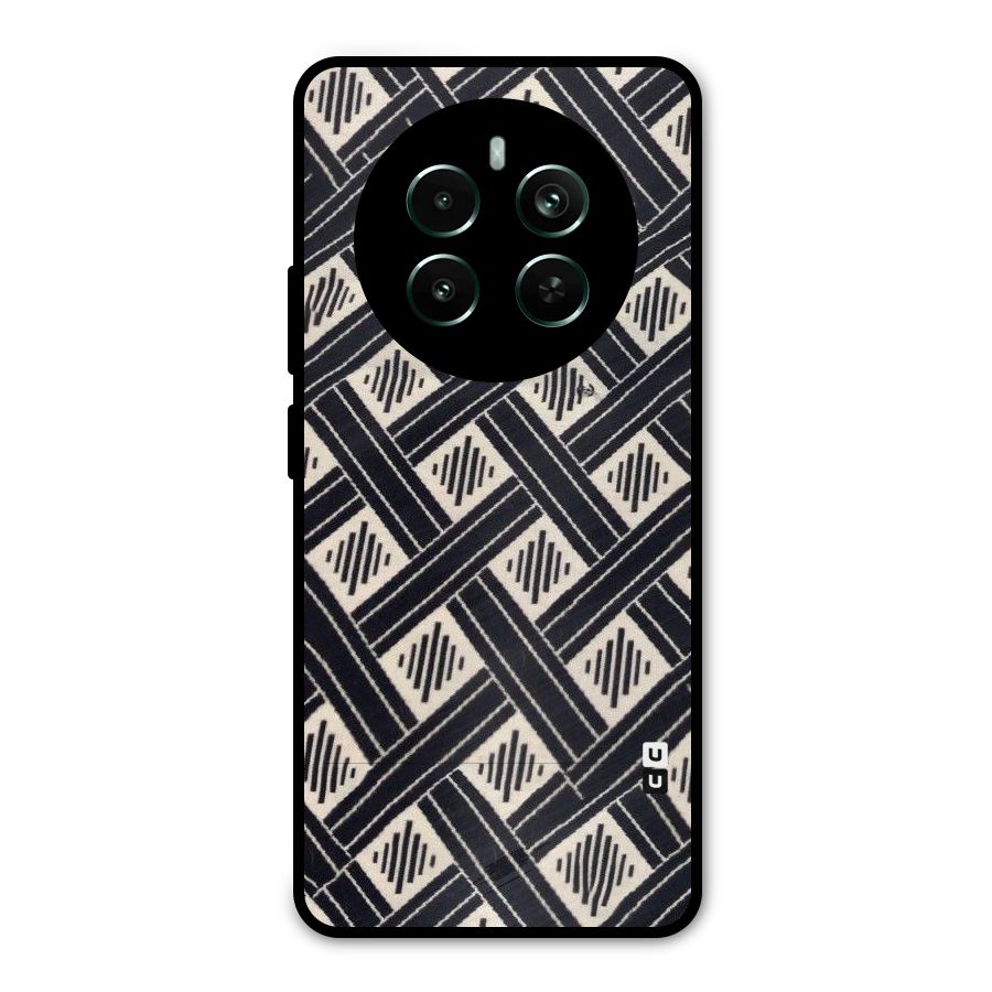 Black Beige Criscros Metal Back Case for Realme Narzo 70 Pro
