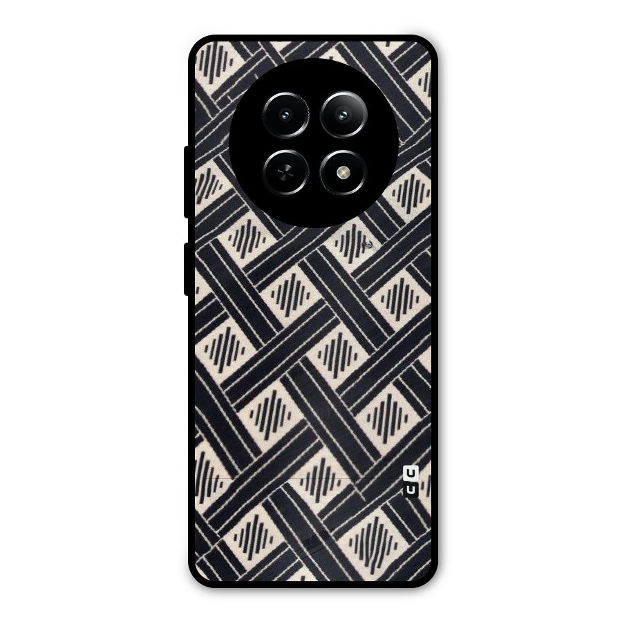 Black Beige Criscros Metal Back Case for Realme Narzo N65