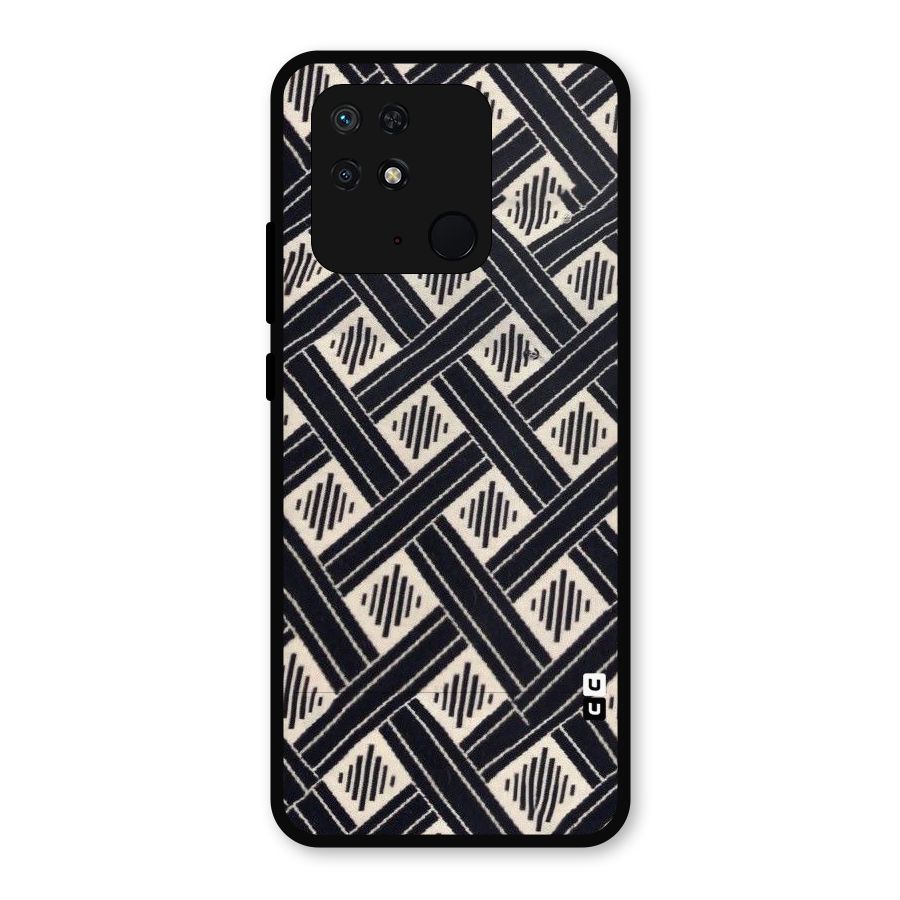 Black Beige Criscros Metal Back Case for Redmi 10 Power