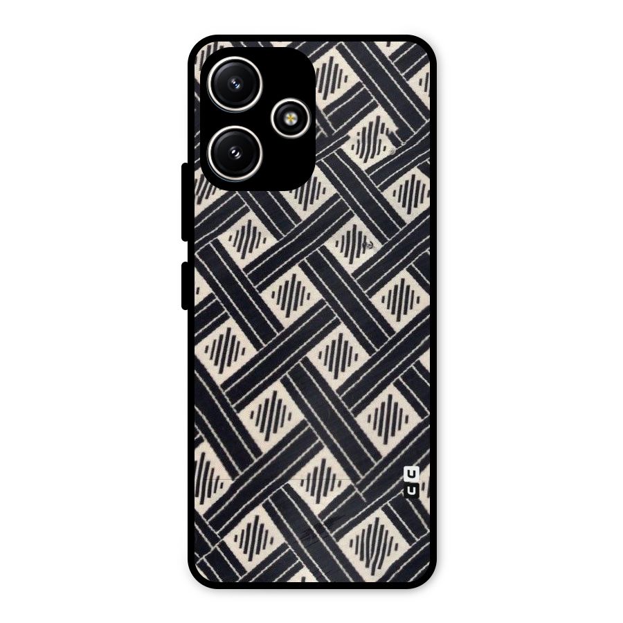 Black Beige Criscros Metal Back Case for Redmi 12 5G