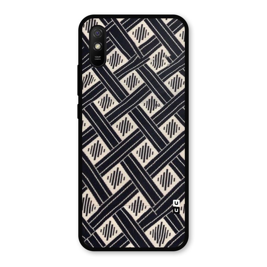 Black Beige Criscros Metal Back Case for Redmi 9i