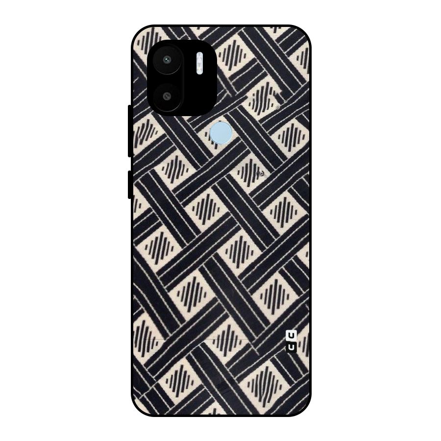 Black Beige Criscros Metal Back Case for Redmi A2+