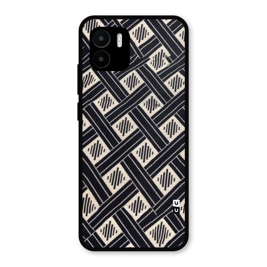Black Beige Criscros Metal Back Case for Redmi A2
