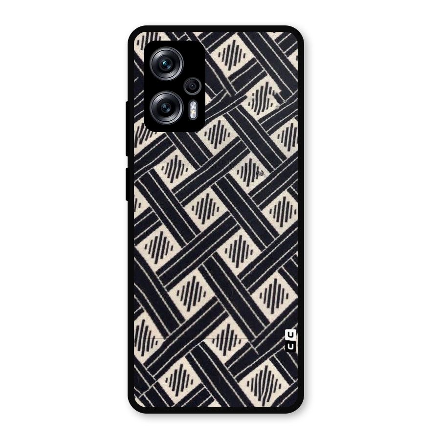 Black Beige Criscros Metal Back Case for Redmi K50i