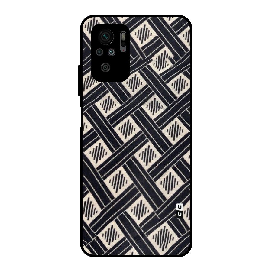 Black Beige Criscros Metal Back Case for Redmi Note 10S