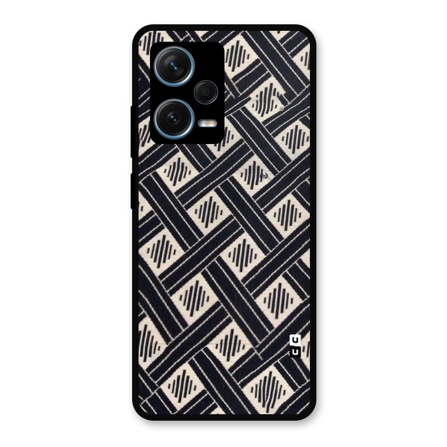 Black Beige Criscros Metal Back Case for Redmi Note 12 Pro Plus 5G
