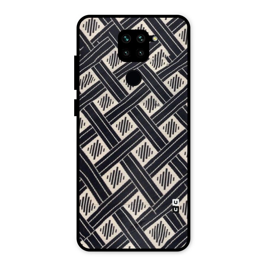Black Beige Criscros Metal Back Case for Redmi Note 9