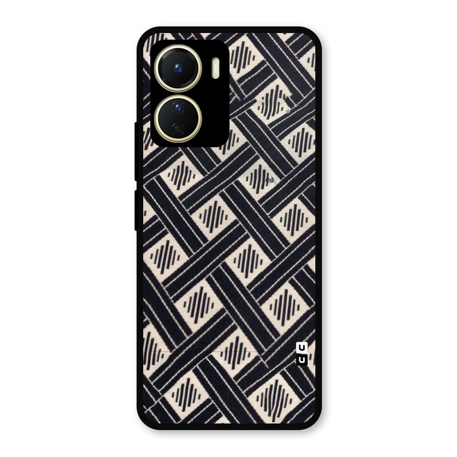 Black Beige Criscros Metal Back Case for Vivo T2x