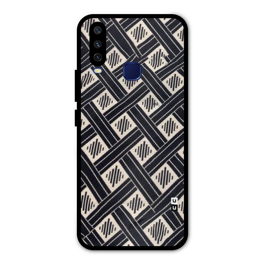 Black Beige Criscros Metal Back Case for Vivo Y15