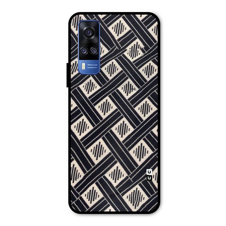 Black Beige Criscros Metal Back Case for Vivo Y31