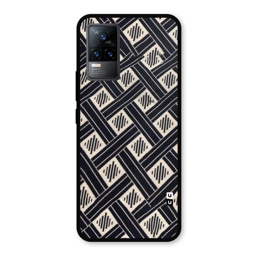 Black Beige Criscros Metal Back Case for Vivo Y73