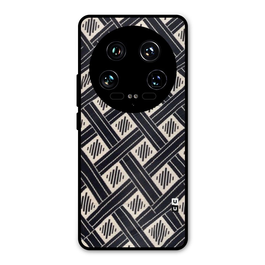 Black Beige Criscros Metal Back Case for Xiaomi 14 Ultra