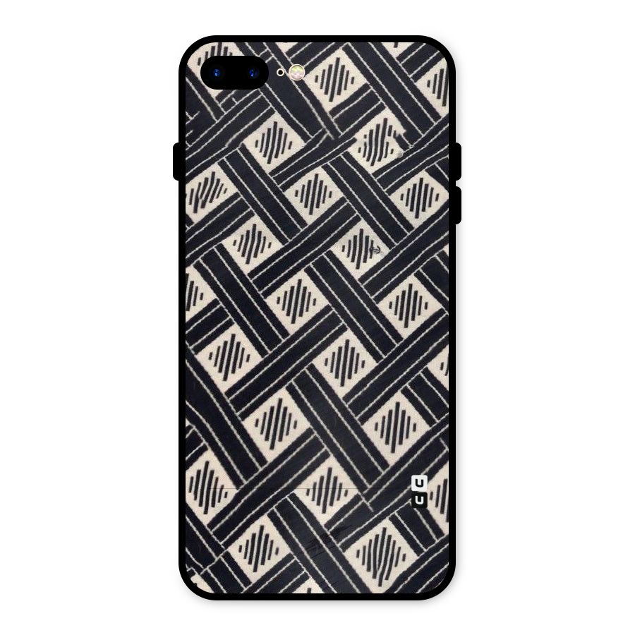 Black Beige Criscros Metal Back Case for iPhone 7 Plus