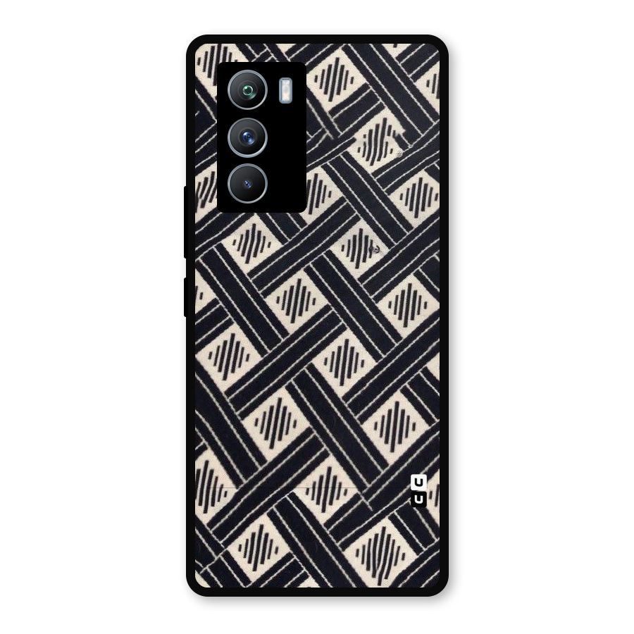 Black Beige Criscros Metal Back Case for iQOO 9 SE