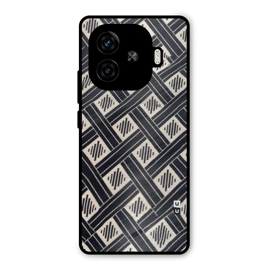 Black Beige Criscros Metal Back Case for iQOO Neo 10R