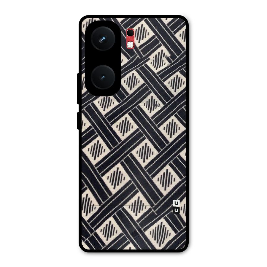 Black Beige Criscros Metal Back Case for iQOO Neo 9 Pro