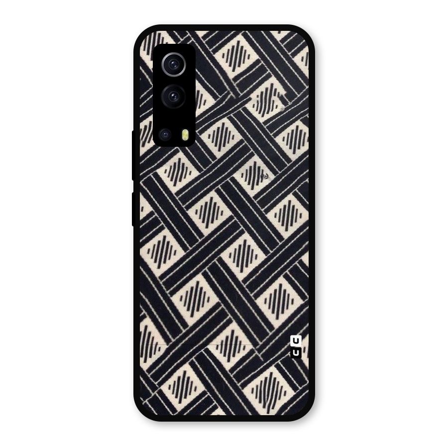 Black Beige Criscros Metal Back Case for iQOO Z3