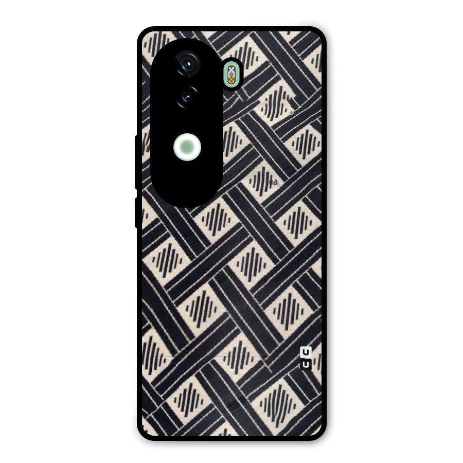 Black Beige Criscros Metal Back Case for iQOO Z9s