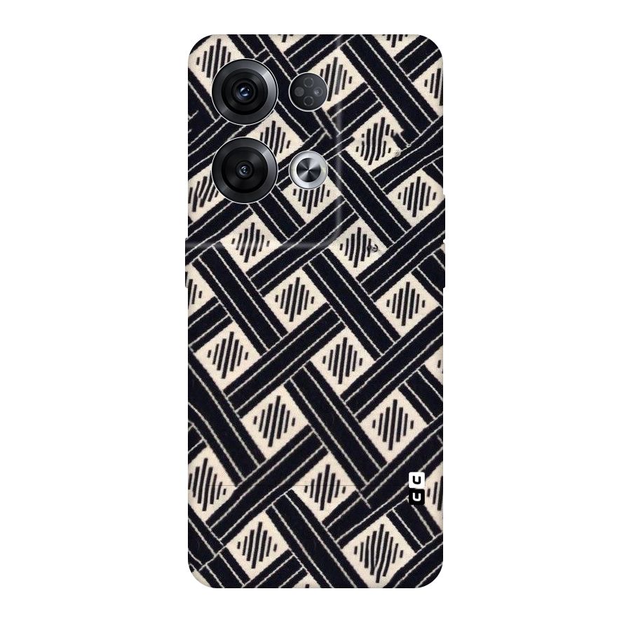 Black Beige Criscros Original Polycarbonate Back Case for Oppo Reno8 Pro 5G