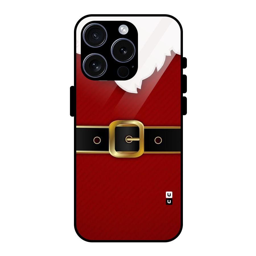 Black Belt Design Glass Back Case for iPhone 15 Pro