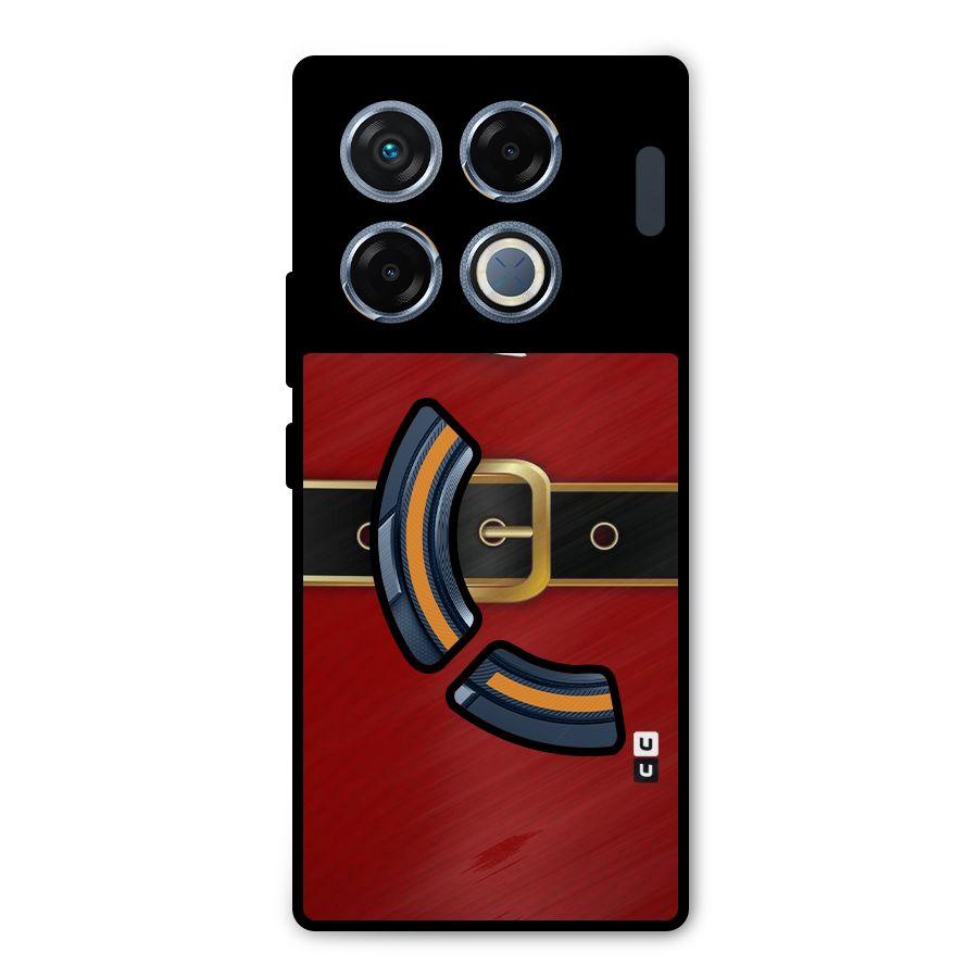 Black Belt Design Metal Back Case for Infinix GT 20 Pro