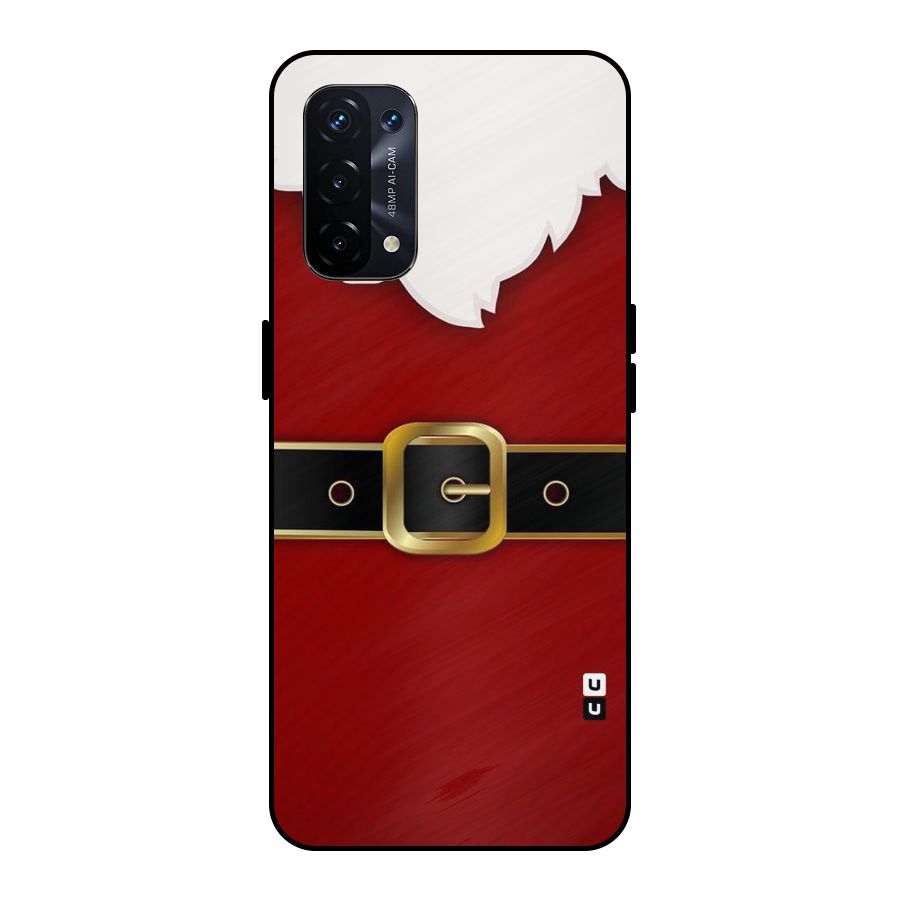 Black Belt Design Metal Back Case for Oppo A74 5G