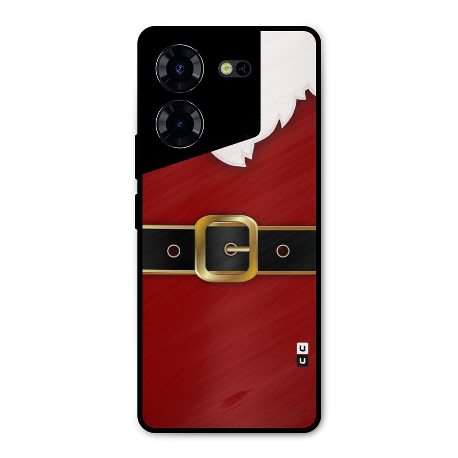 Black Belt Design Metal Back Case for Tecno Pova 5 Pro 5G