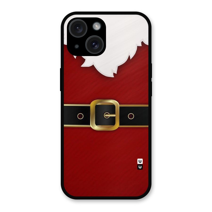Black Belt Design Metal Back Case for iPhone 15