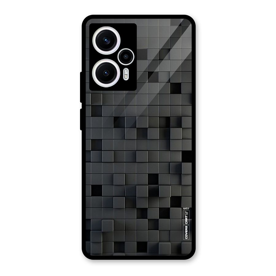 Black Bricks Glass Back Case for Poco F5