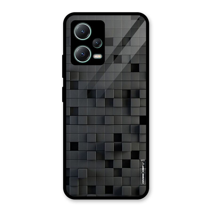 Black Bricks Glass Back Case for Poco X5