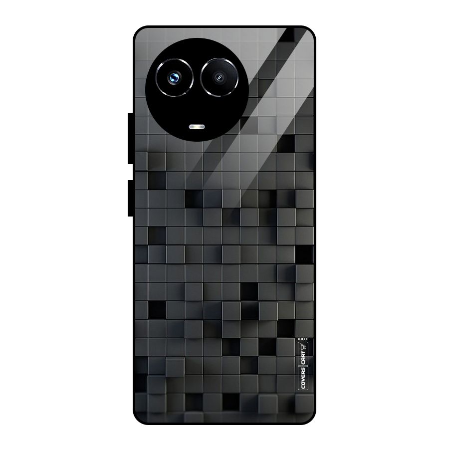 Black Bricks Glass Back Case for Realme 11X