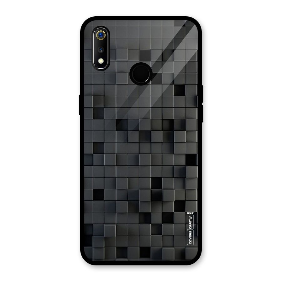 Black Bricks Glass Back Case for Realme 3