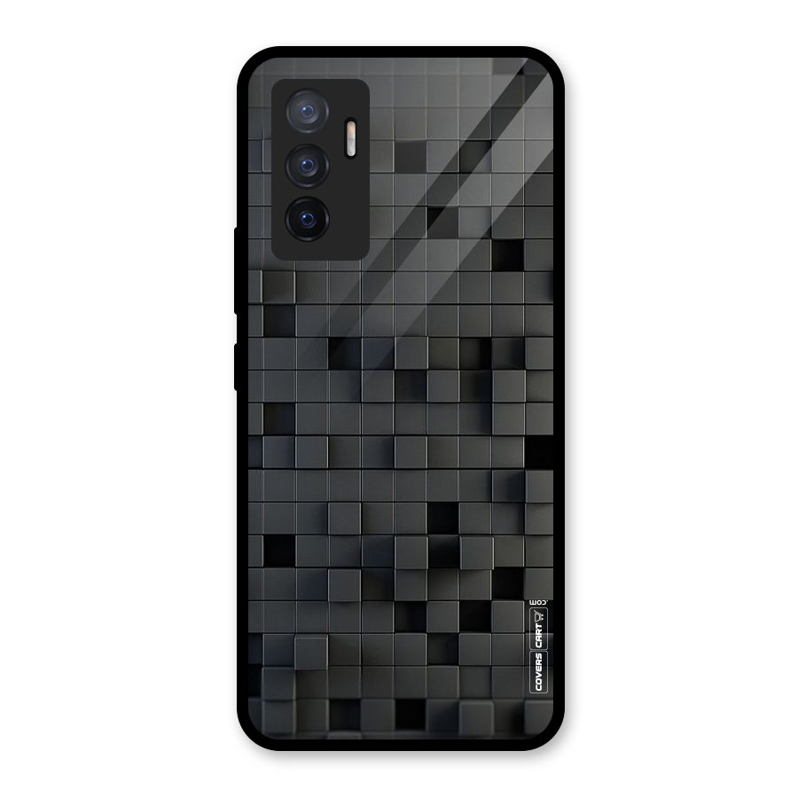 Black Bricks Glass Back Case for Vivo V23e