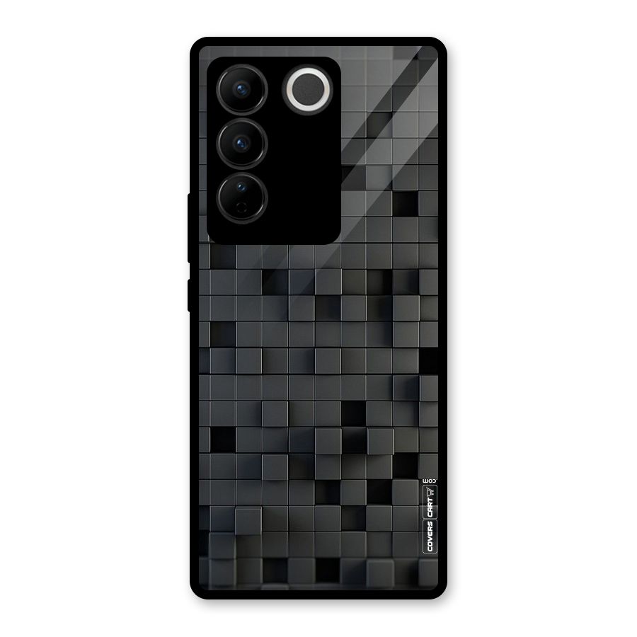 Black Bricks Glass Back Case for Vivo V27