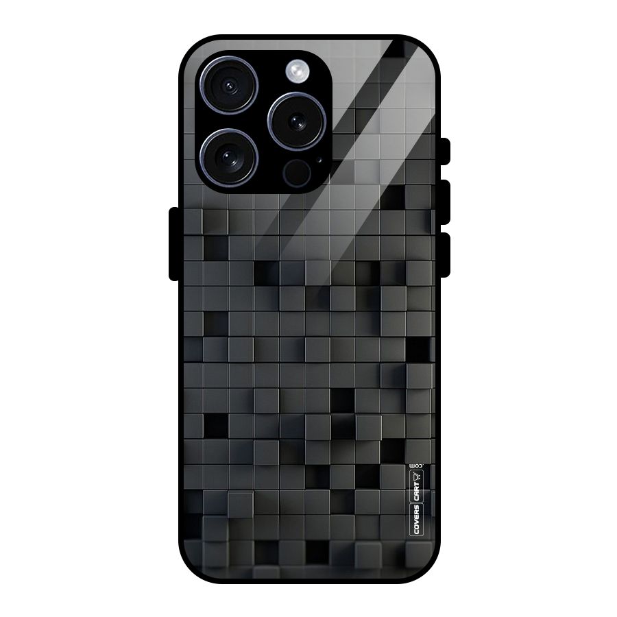 Black Bricks Glass Back Case for iPhone 15 Pro