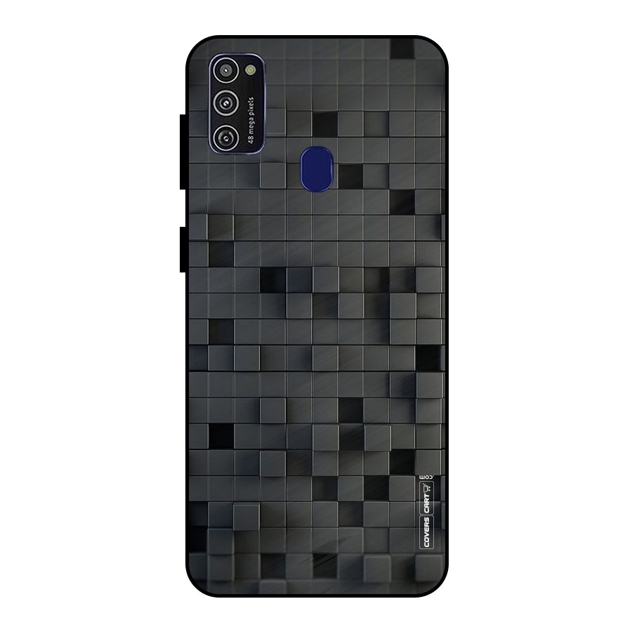 Black Bricks Metal Back Case for Galaxy M21