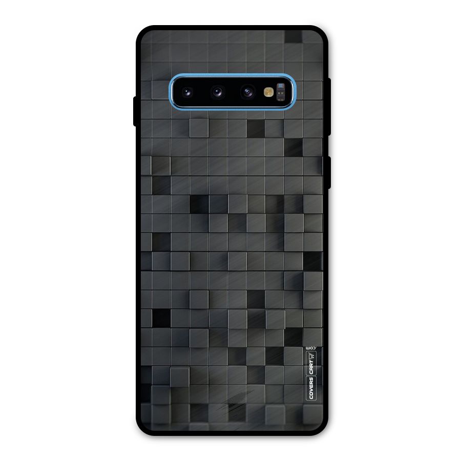 Black Bricks Metal Back Case for Galaxy S10