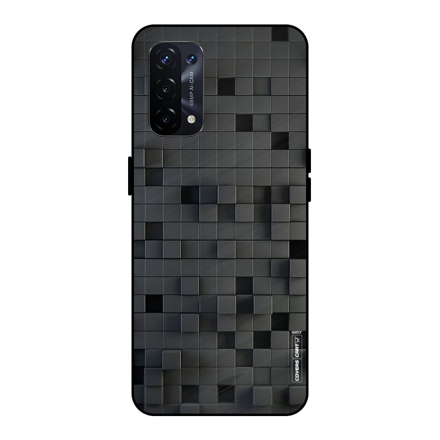 Black Bricks Metal Back Case for Oppo A74 5G