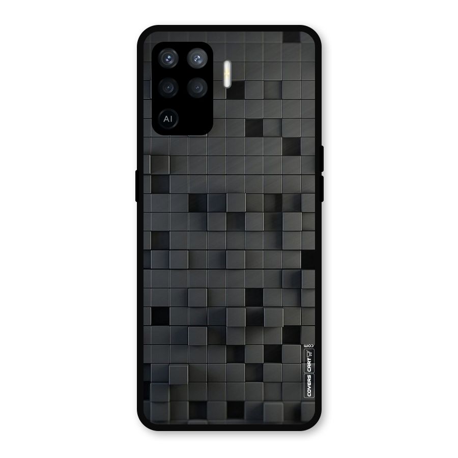 Black Bricks Metal Back Case for Oppo F19 Pro