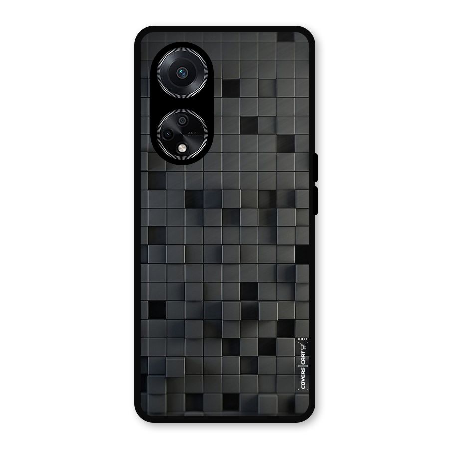 Black Bricks Metal Back Case for Oppo F23