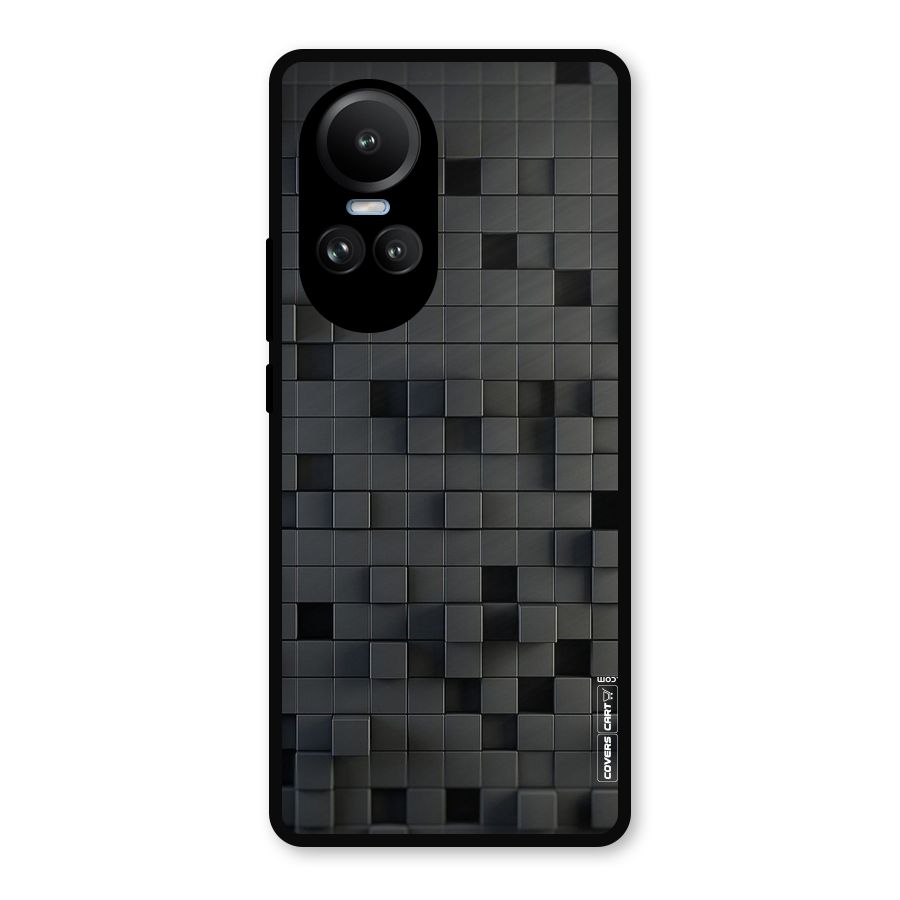 Black Bricks Metal Back Case for Oppo Reno10 Pro