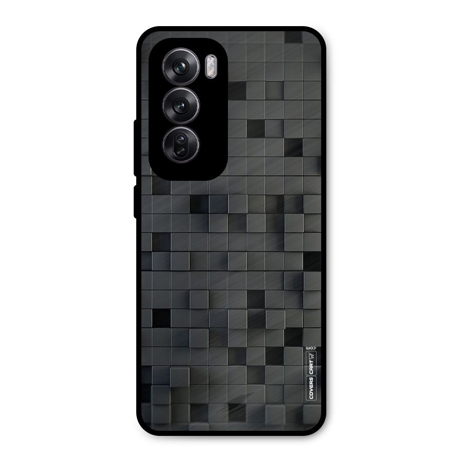 Black Bricks Metal Back Case for Oppo Reno12 Pro