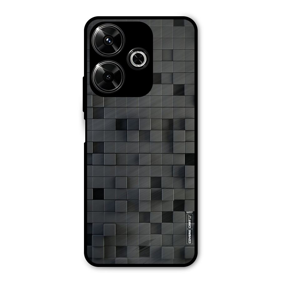 Black Bricks Metal Back Case for Poco M6 Plus