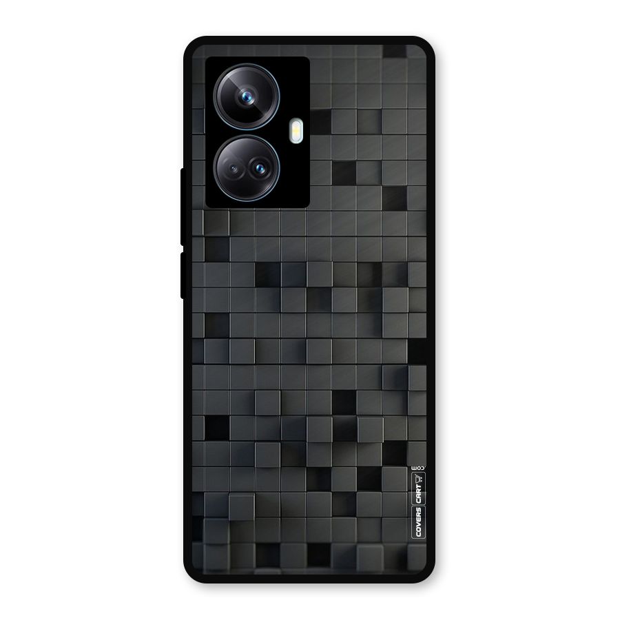 Black Bricks Metal Back Case for Realme 10 Pro Plus
