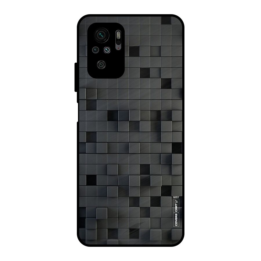 Black Bricks Metal Back Case for Redmi Note 10S